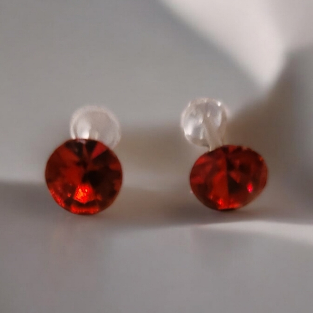 Red stud earrings nowt comes with case for storage NWOT